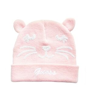 NEW GUESS Pink Cat Sequin Girls Beanie